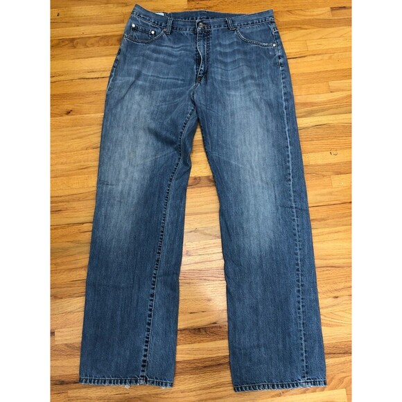 Lacoste Straight Leg Jeans Men 48 Blue Denim Medium Wash 5-Pocket Cotton Hi-Rise